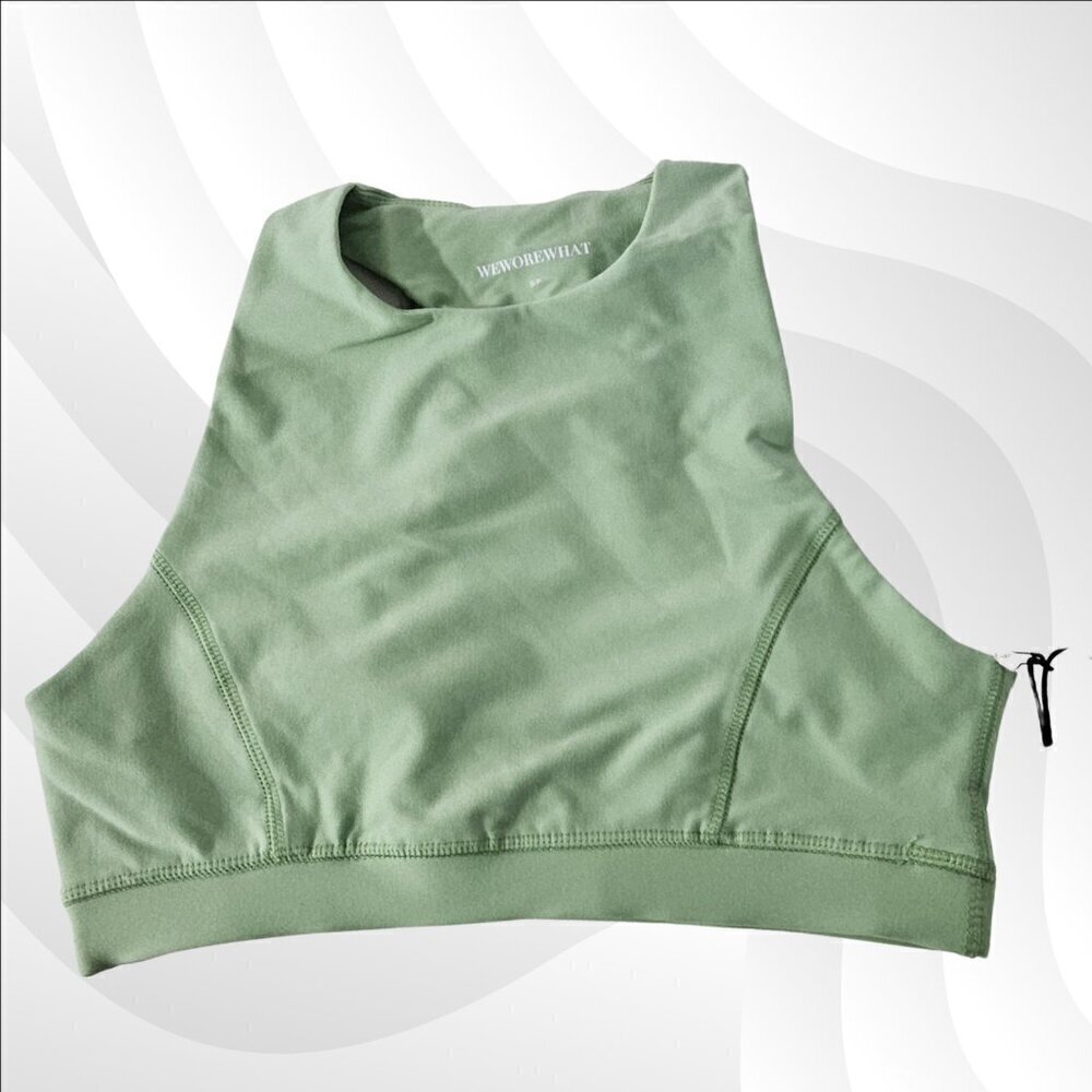 2/$50 WeWoreWhat Solid Green Racerback Bra Size S | Sporty & Stylish - Picture 3 of 8